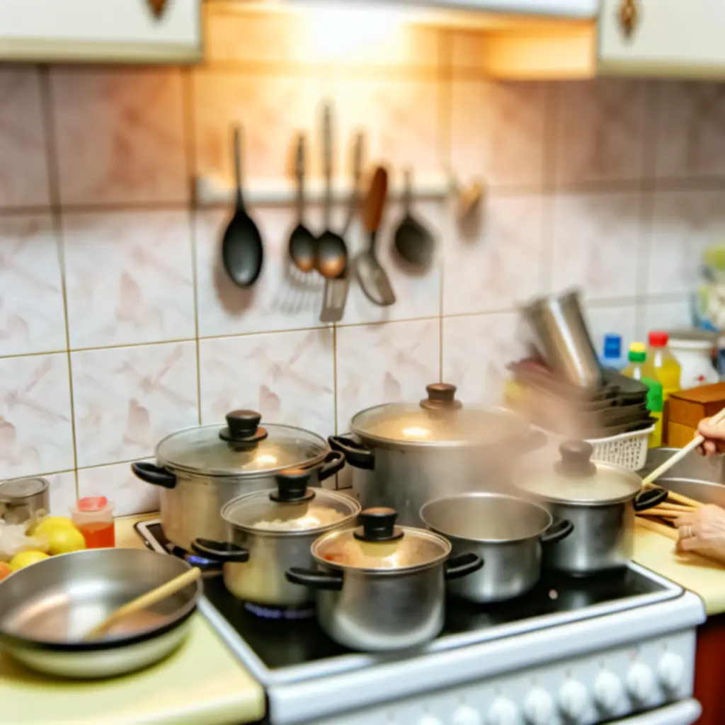 Domowa kuchnia klienta z zestawem garnków i naczyń Kitchenkitx