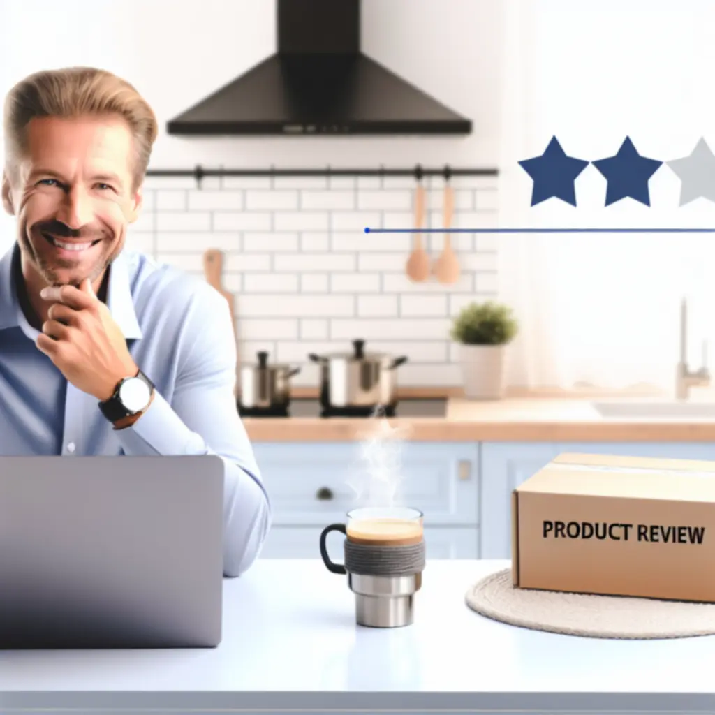 Zadowolona klientka Kitchenkitx pisząca opinię o zakupionych produktach