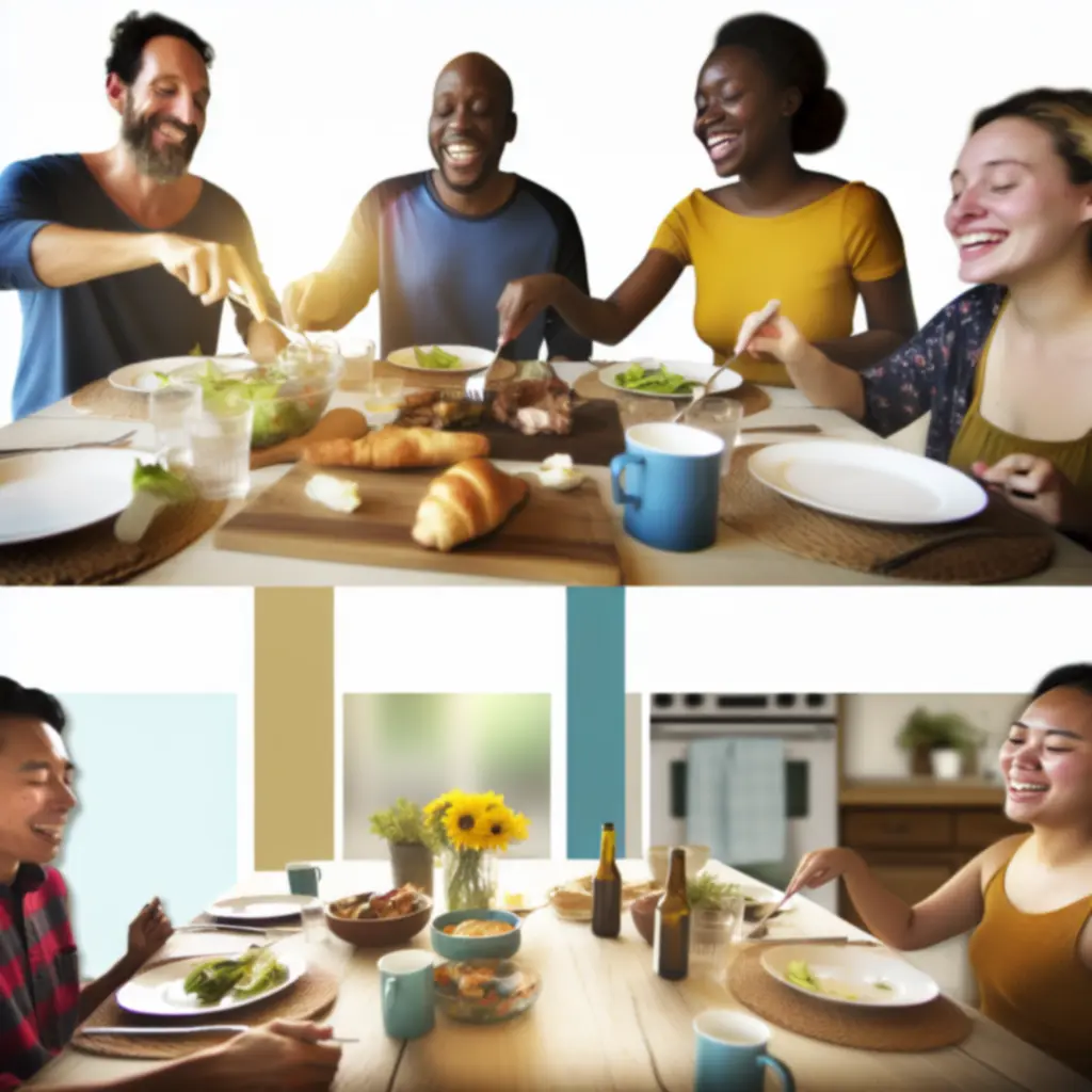 Nakryty stół z zastawą stołową w prawdziwym, domowym wnętrzu